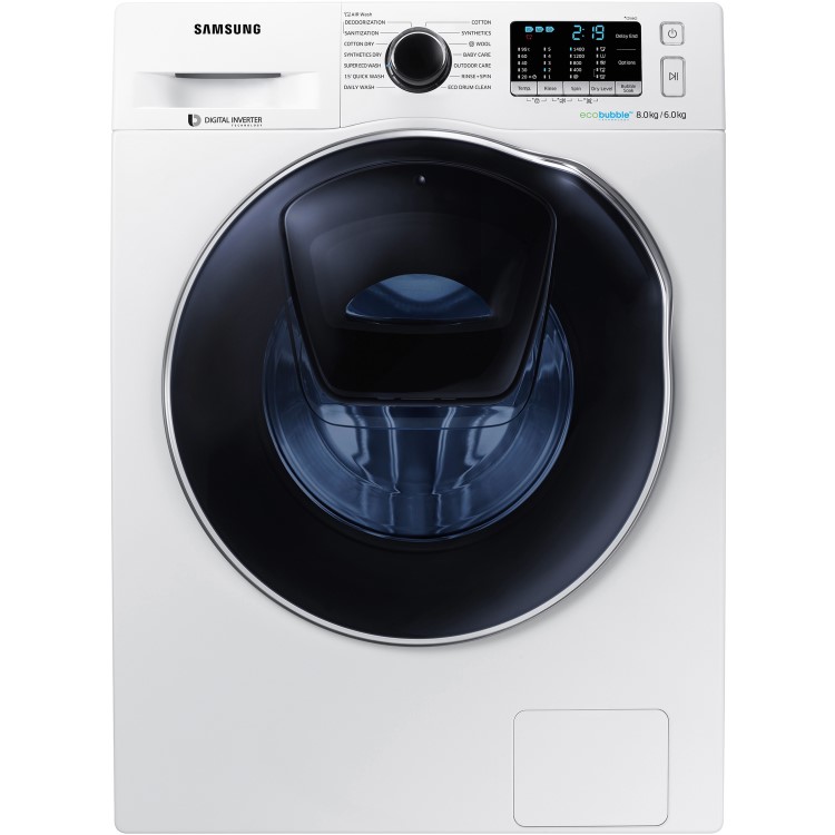 Refurbished Samsung WD80K5B10OW Freestanding 8/6KG 1400 Spin Washer Dryer White
