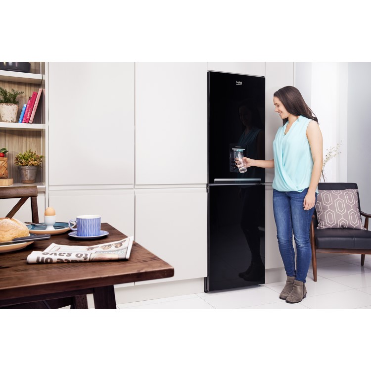 Beko CFG1582DB 261 Litre Freestanding Fridge Freezer 50/50 Split Water Dispenser 54.5cm Wide - Black
