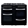 electriQ 100cm Dual Fuel Double Oven Range Cooker - Black