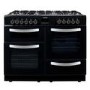 electriQ 100cm Dual Fuel Double Oven Range Cooker - Black