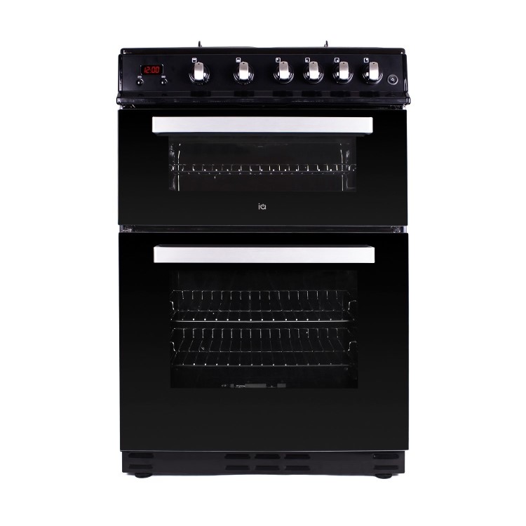 electriQ 60cm Double Oven Gas Cooker - Black