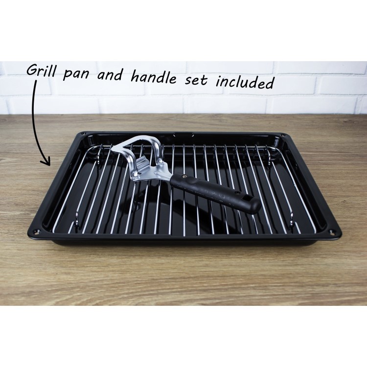 electriQ 60cm Double Oven Gas Cooker - Black