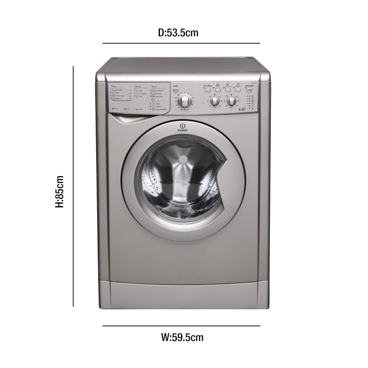 INDESIT IWDC6125S EcoTime 6kg Wash 5kg Dry 1200rpm Freestanding Washer Dryer - Silver