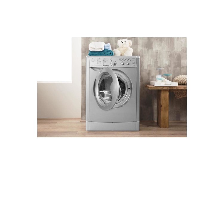 INDESIT IWDC6125S EcoTime 6kg Wash 5kg Dry 1200rpm Freestanding Washer Dryer - Silver
