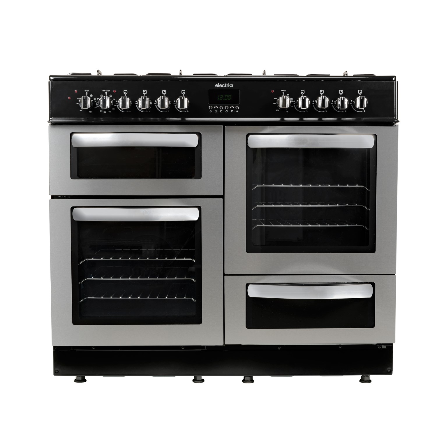 Refurbished electriQ EQRANGE100SS 100cm Dual Fuel Double Oven Range