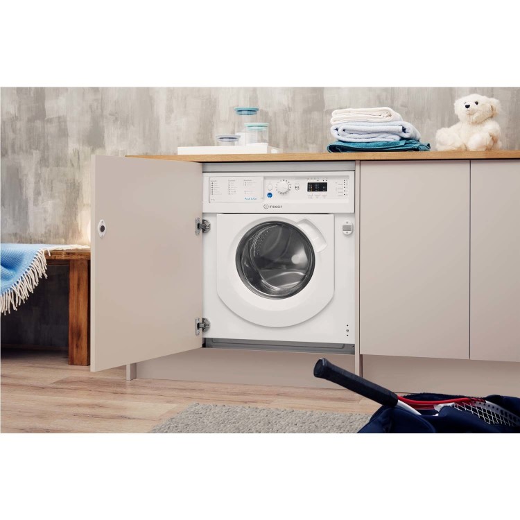 Indesit BIWDIL7125 7kg Wash 5kg Dry 1200rpm Integrated Washer Dryer - White