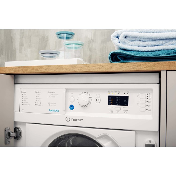 Indesit BIWDIL7125 7kg Wash 5kg Dry 1200rpm Integrated Washer Dryer - White
