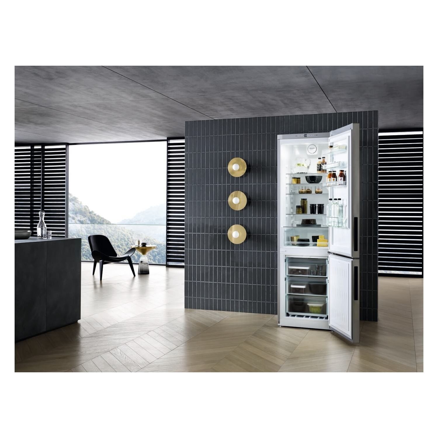 Miele 338 Litre 70/30 Freestanding Fridge Freezer Stainless steel