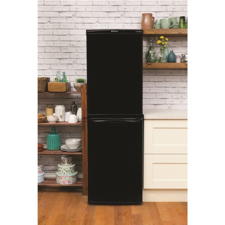 HOTPOINT HBD5517B 234 Litre Freestanding Fridge Freezer 50/50 Split  54.5cm Wide - Black