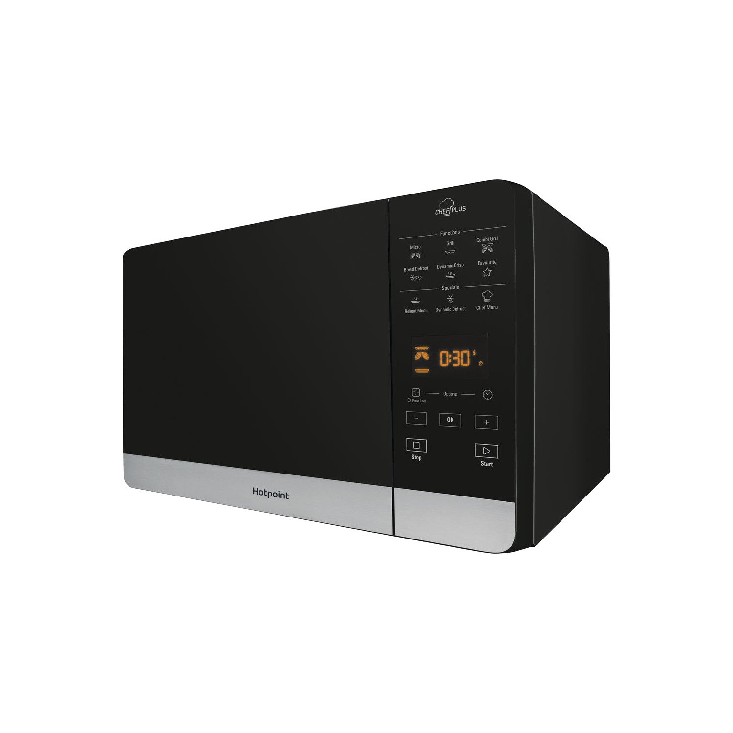 black 25l microwave