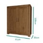 Narrow Dark Wood Shoe Cabinet - 15 Pairs - Solid Wood