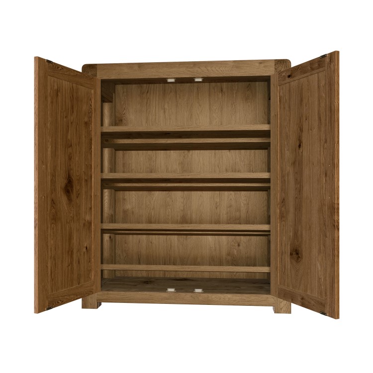 Narrow Dark Wood Shoe Cabinet - 15 Pairs - Solid Wood