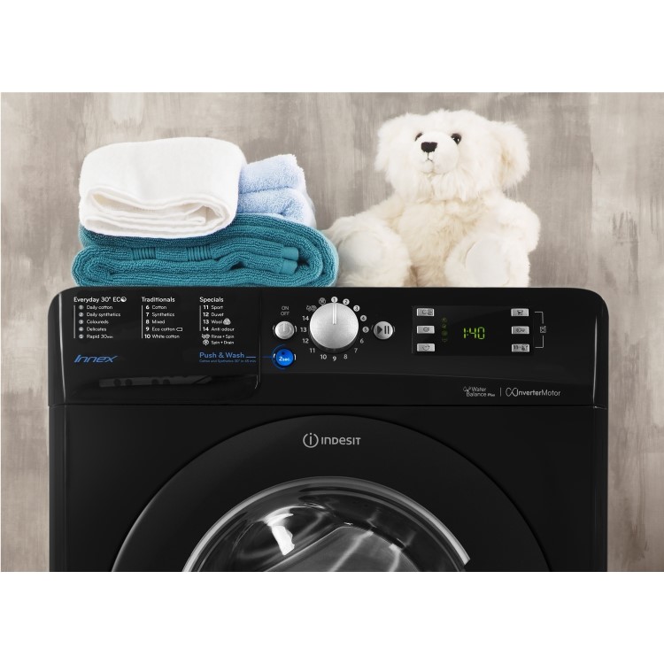 Indesit BWE91484XK Innex 9kg 1400rpm Freestanding Washing Machine - Black