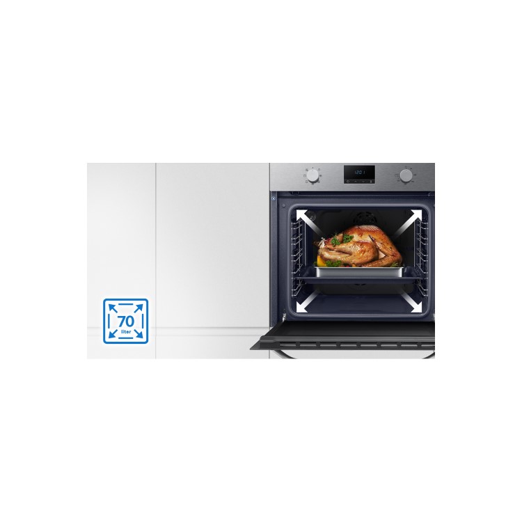Samsung NV70K1340BS 70L Multifunction Electric Single Oven with Catalytic Lining - Stainless Steel