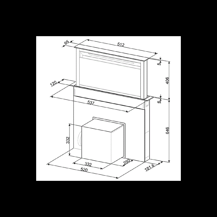 Refurbished Smeg KDD60VXE-2 60cm Island Downdraft Cooker Hood