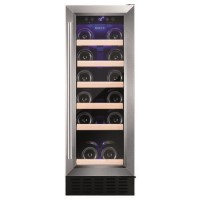 Refurbished Amica AWC300SS 19 Bottle Freestanding Under Counter Wine Cooler Singlel Zone 30cm Wide 85cm Tall - Stainless Steel