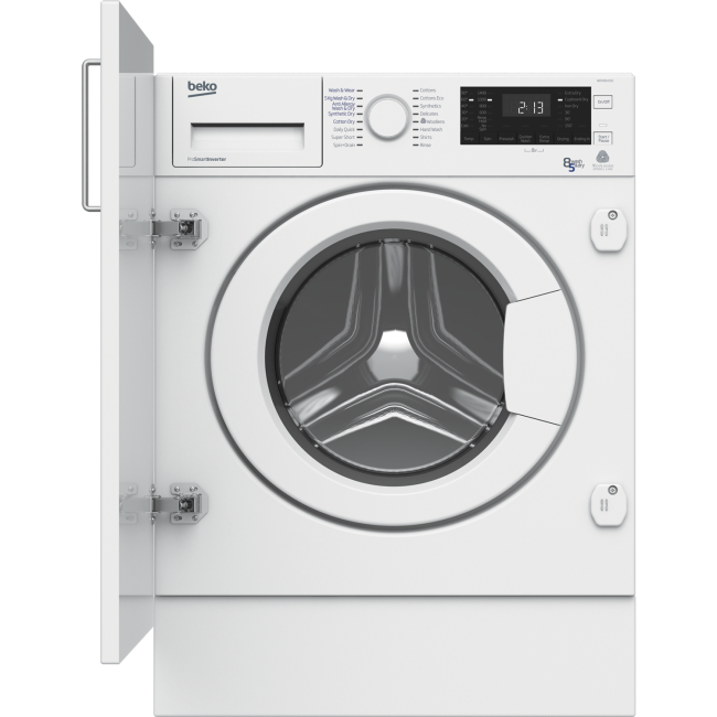 Beko WDIY854310F 8kg Wash 5kg Dry 1400rpm Integrated Washer Dryer - White