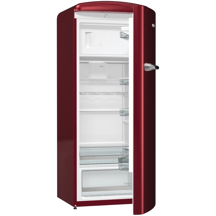 Gorenje RBO6153R 254 Litre Freestanding Larder Fridge 154cm Tall Retro Ice Box 60cm Wide - Burgundy