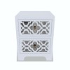 Grey Mirrored Boho 2 Drawer Bedside Table - Alexis