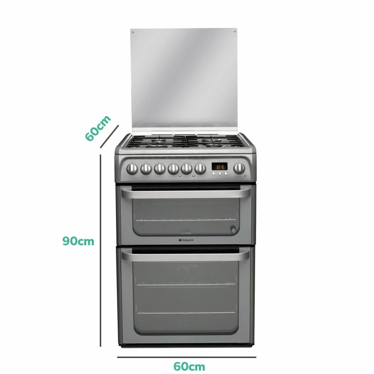 Hotpoint Ultima 60cm Double Oven Dual Fuel Cooker - Graphite