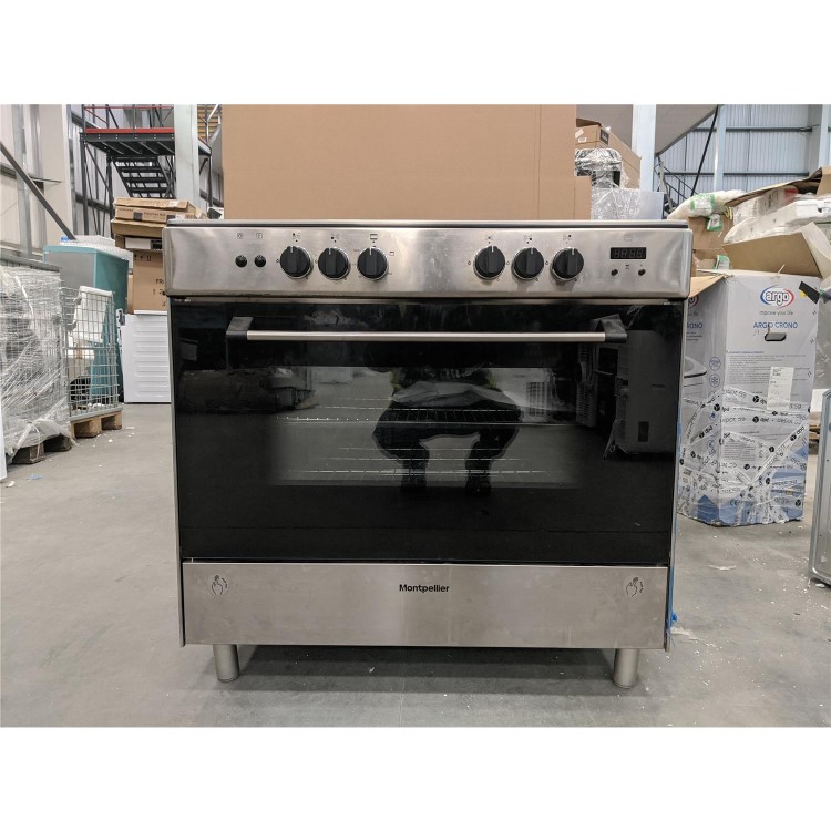 Refurbished Montpellier MR91GOX 90cm Single Cavity Gas Range Cooker Stainless Steel