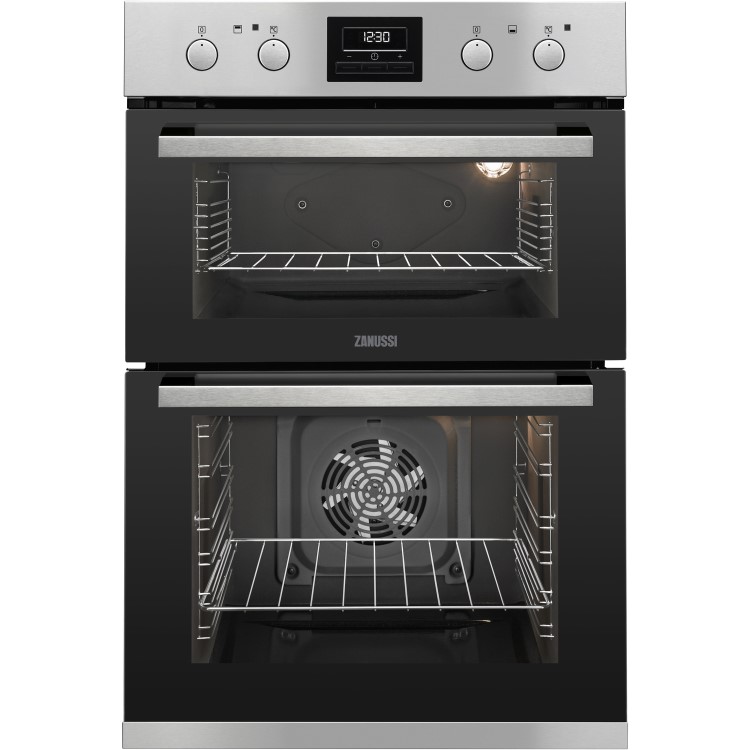 Refurbished Zanussi ZOD35802XK Multifunction 60cm Double Built In Electric Oven Stainless Steel