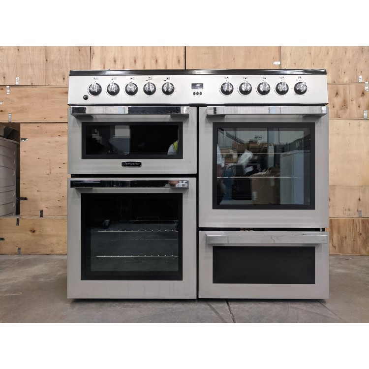 Refurbished Montpellier MDF100S 100cm Dual Fuel Range Cooker Silver