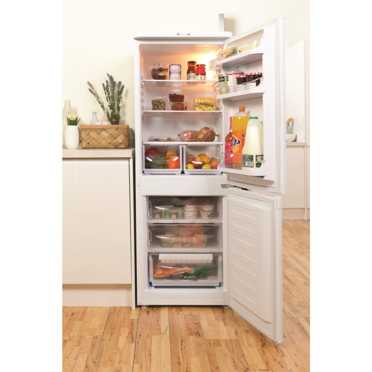 INDESIT IBD5515W 206 Litre Freestanding Fridge Freezer 60/40 Split Frost Free 55cm Wide - White