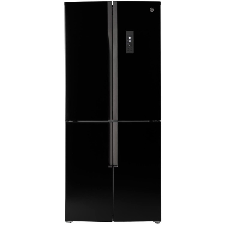 Refurbished Hoover HFDN180BK Freestanding 422 Litre Frost Free American Fridge Freezer Black