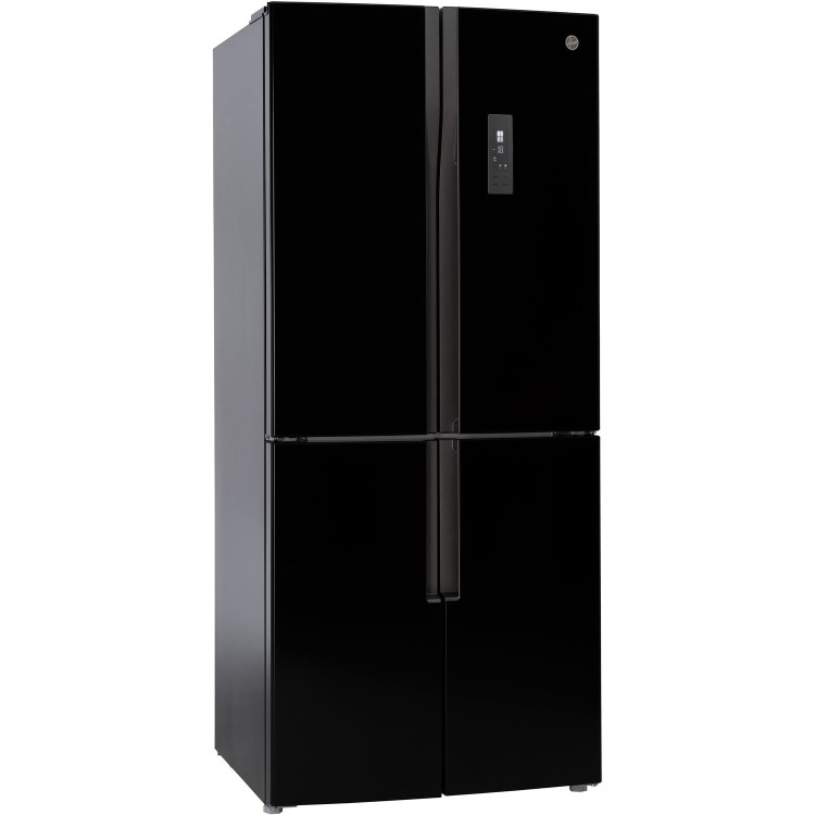 Refurbished Hoover HFDN180BK Freestanding 422 Litre Frost Free American Fridge Freezer Black