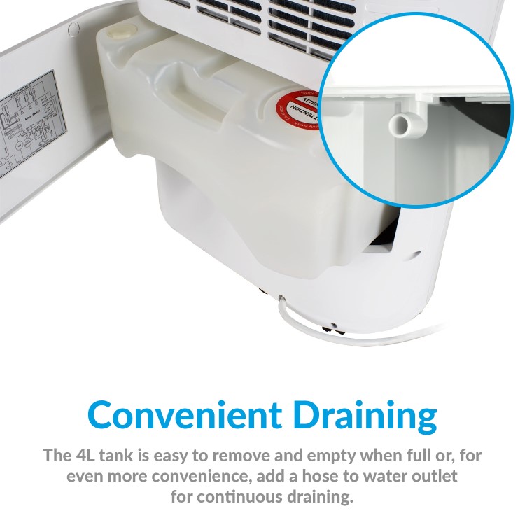GRADE A1 - electriQ 20 Litre Low Energy Anti-Bacterial Best Buy Dehumidifier for 2 to 5 Bed Homes - CD20LE-V2