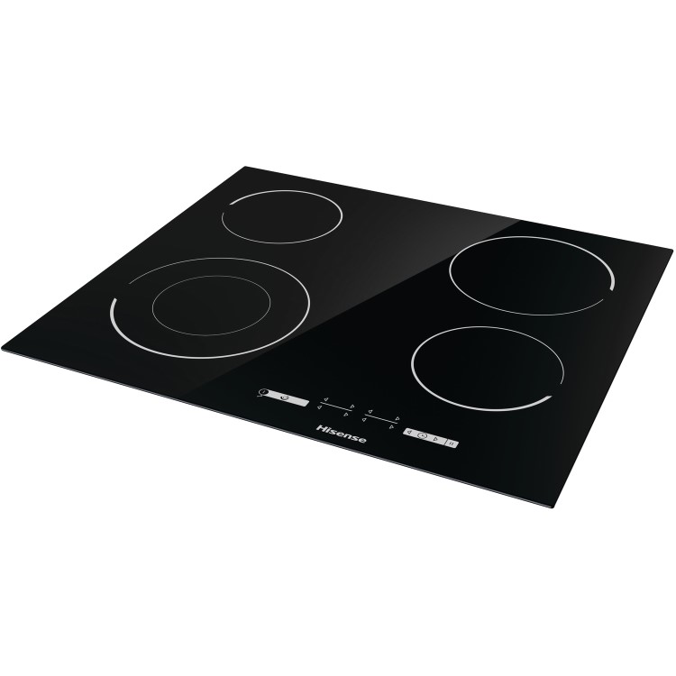 Refurbished Hisense E6432C 60cm Touch Control Ceramic Hob With Double Ring Zone Black