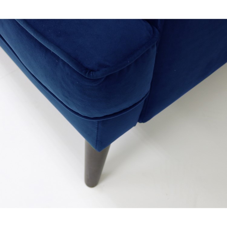 Chesterfield Sofa in Navy Blue Velvet - 3 Seater - Inez