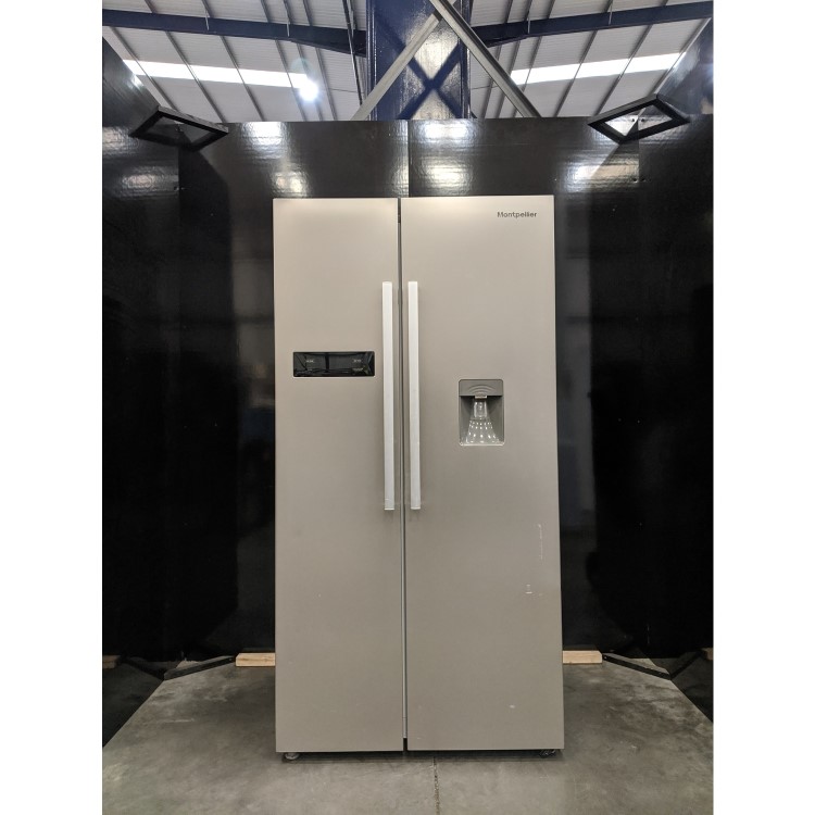 Refurbished Montpellier CSBYS600DS 510 Litre American Style Fridge Freezer Silver