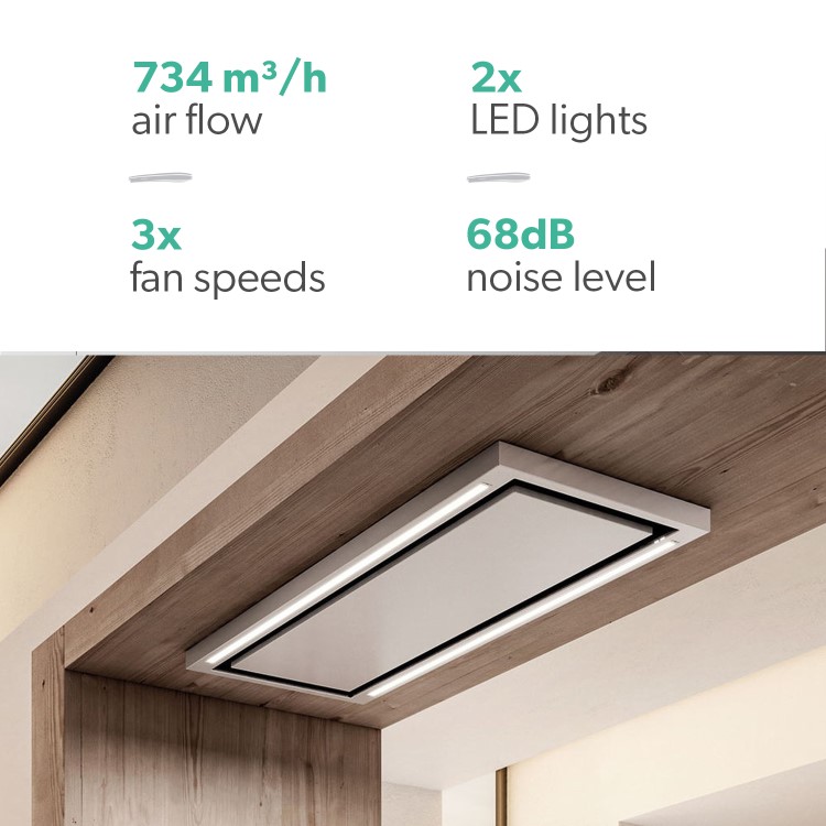 Elica Cloud 7 Stainless Steel 90x50cm Ceiling Extractor - Duct Out Version