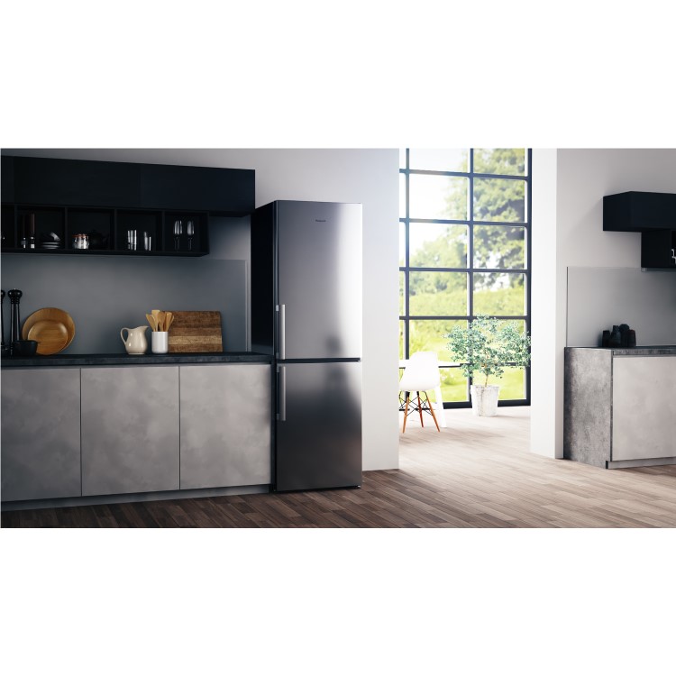 HOTPOINT H5T811IMXH 189x60cm 338L Freestanding Fridge Freezer - Mirror/Inox