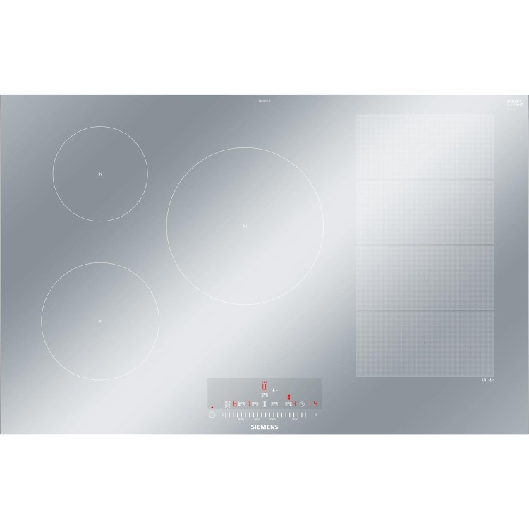 Refurbished Siemens EX879FVC1E iQ700 81cm 5 Burner Induction Hob Silver Glass