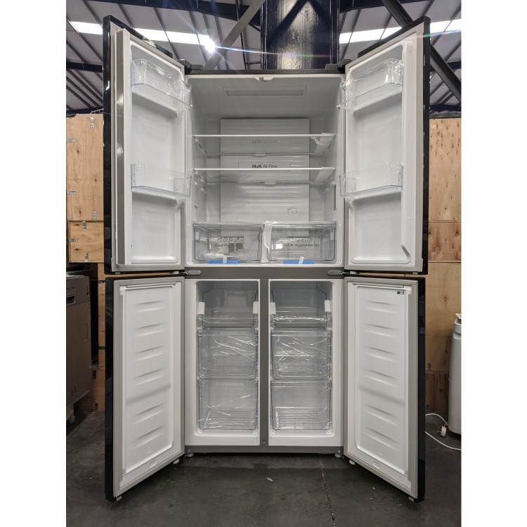 Refurbished Fridgemaster MQ79394FFB 378 Litre American Fridge Freezer Black