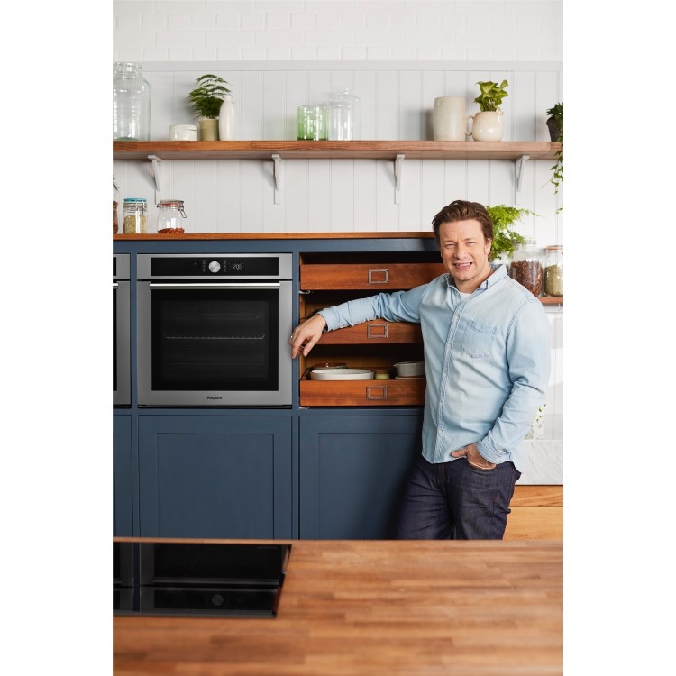 Refurbished Hotpoint SI4854HIX 60cm Single Built In Electric Oven Stainless Steel