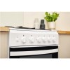 Indesit 50cm Double Cavity Gas Cooker with Lid - White