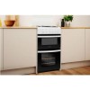 Indesit 50cm Double Cavity Gas Cooker with Lid - White