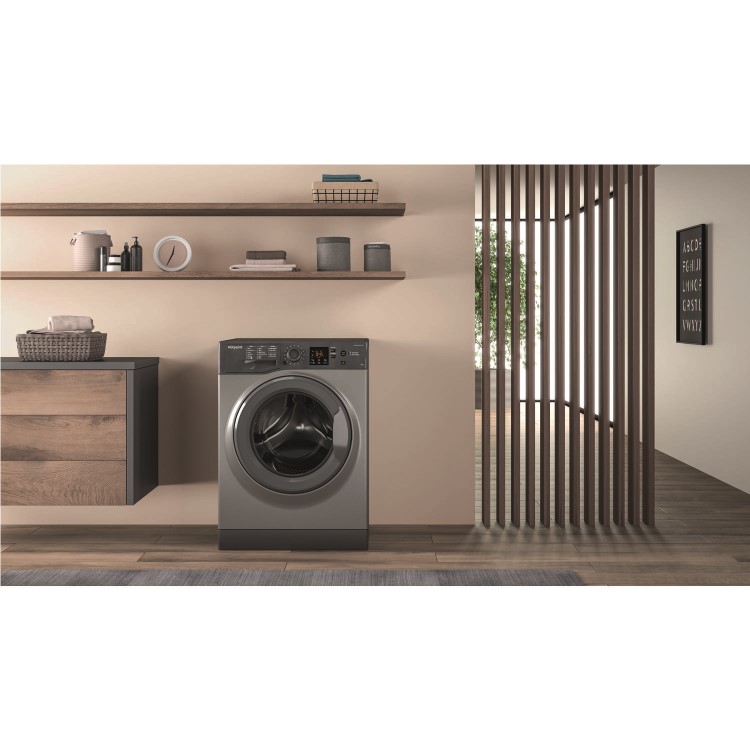 HOTPOINT NSWM863CGG 8kg 1600rpm Freestanding Washing Machine - Graphite