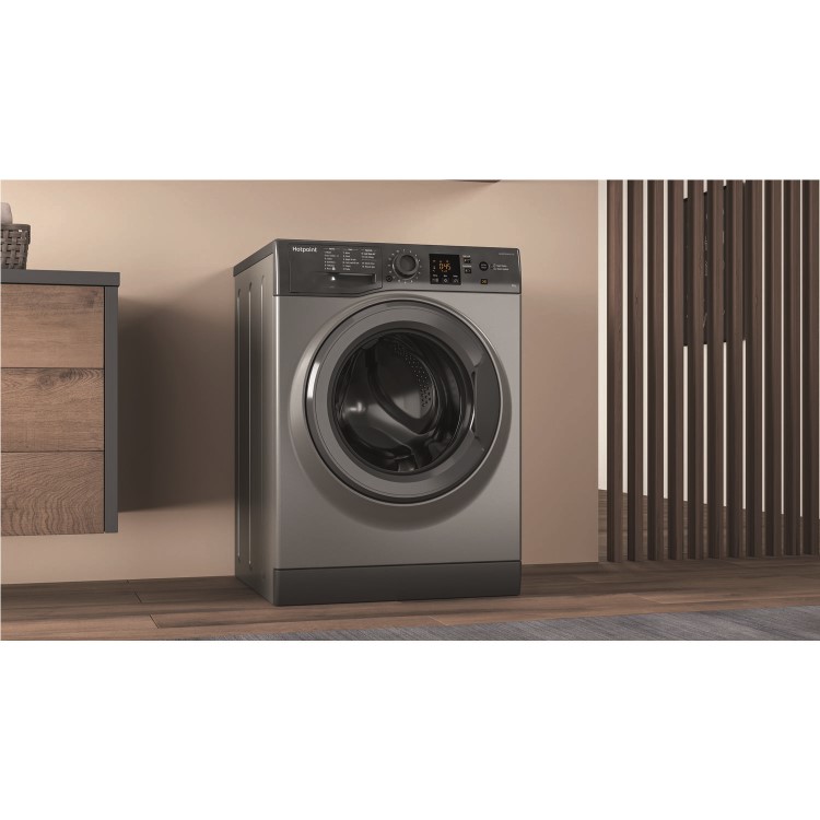 HOTPOINT NSWM863CGG 8kg 1600rpm Freestanding Washing Machine - Graphite