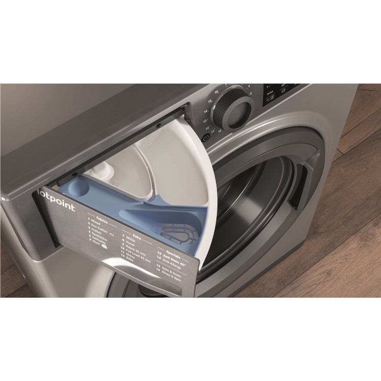 HOTPOINT NSWM863CGG 8kg 1600rpm Freestanding Washing Machine - Graphite