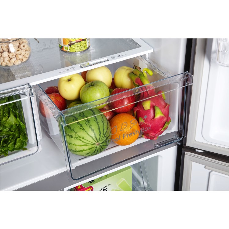 Refurbished Fridgemaster MQ79394FFB 378 Litre American Fridge Freezer Black