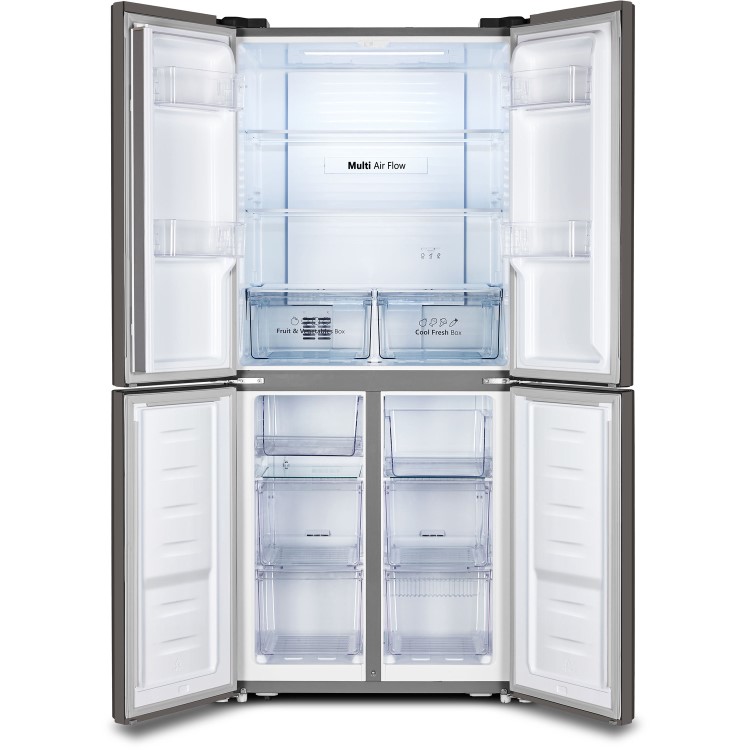 Refurbished Fridgemaster MQ79394FFB 378 Litre American Fridge Freezer Black