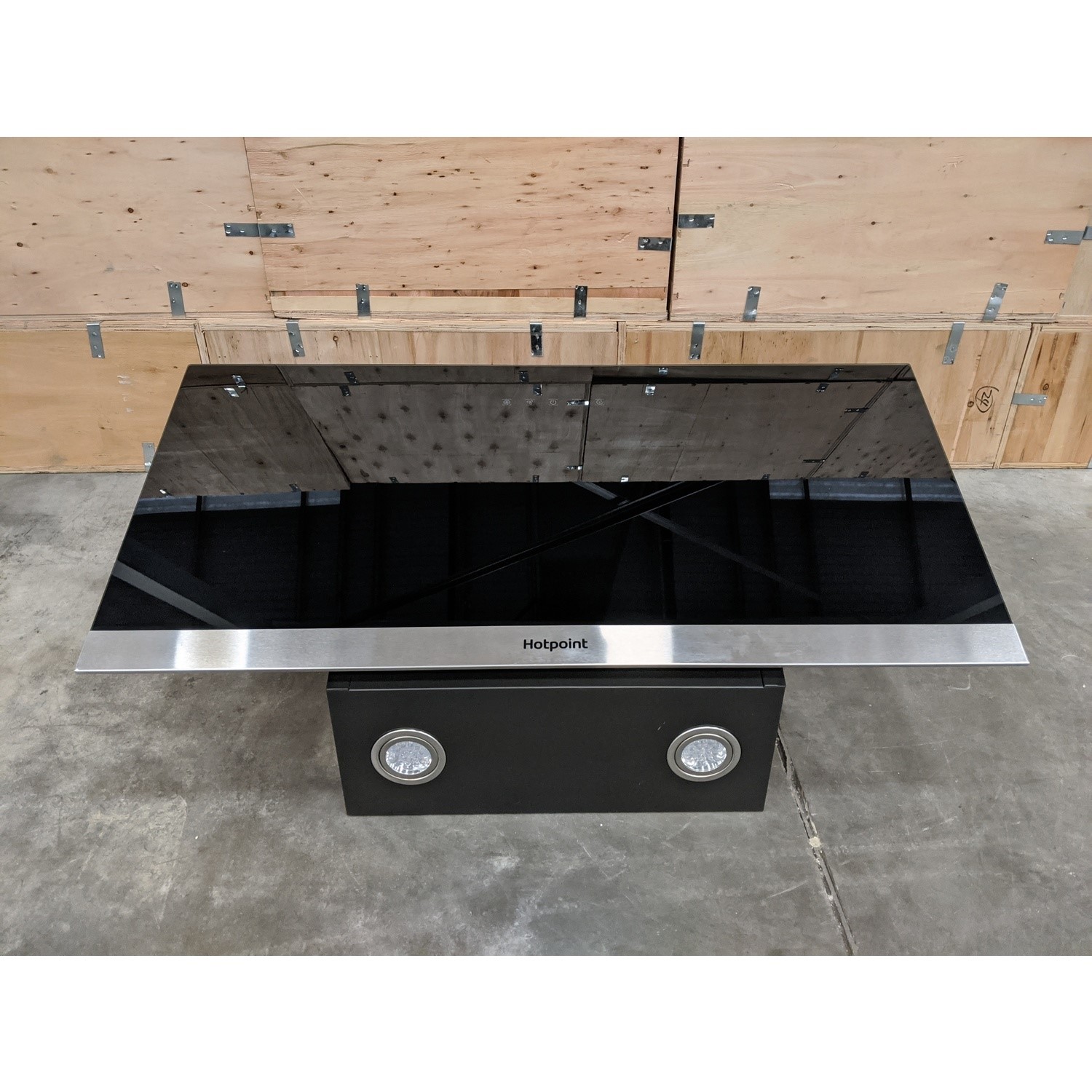 Refurbished Hotpoint PHVP87FLTK 80cm Angled Cooker Hood in Black