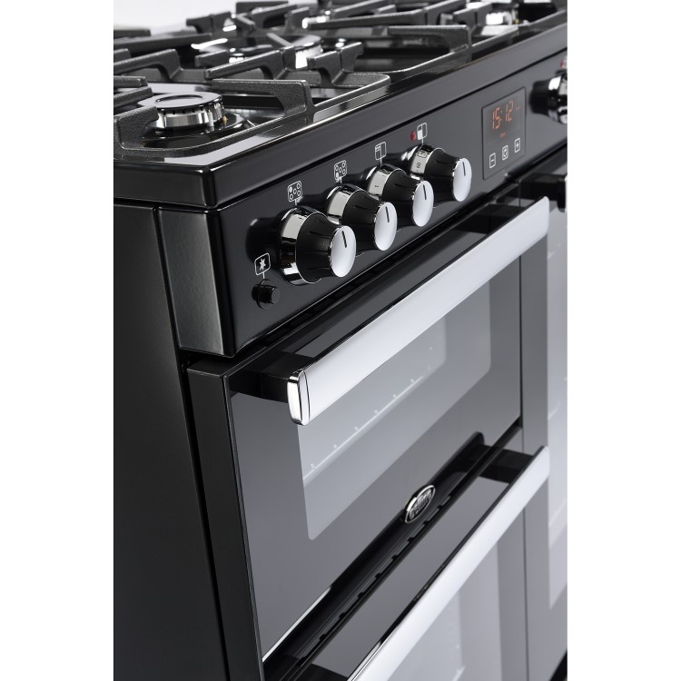 Refurbished Belling Cookcentre 90DFT 90cm Dual Fuel Range Cooker Black