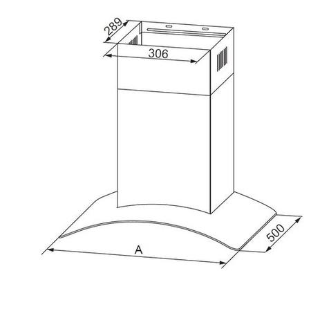 Refurbished electriQ EIQCURV90SCTOUCH 90cm Curved Glass Touch Control Chimney Cooker Hood Stainless Steel