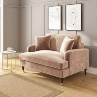 Velvet Loveseat in Blush Pink - Payton